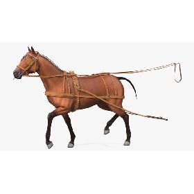 Horse Drawn Leather Driving Harness Rigged 3D model